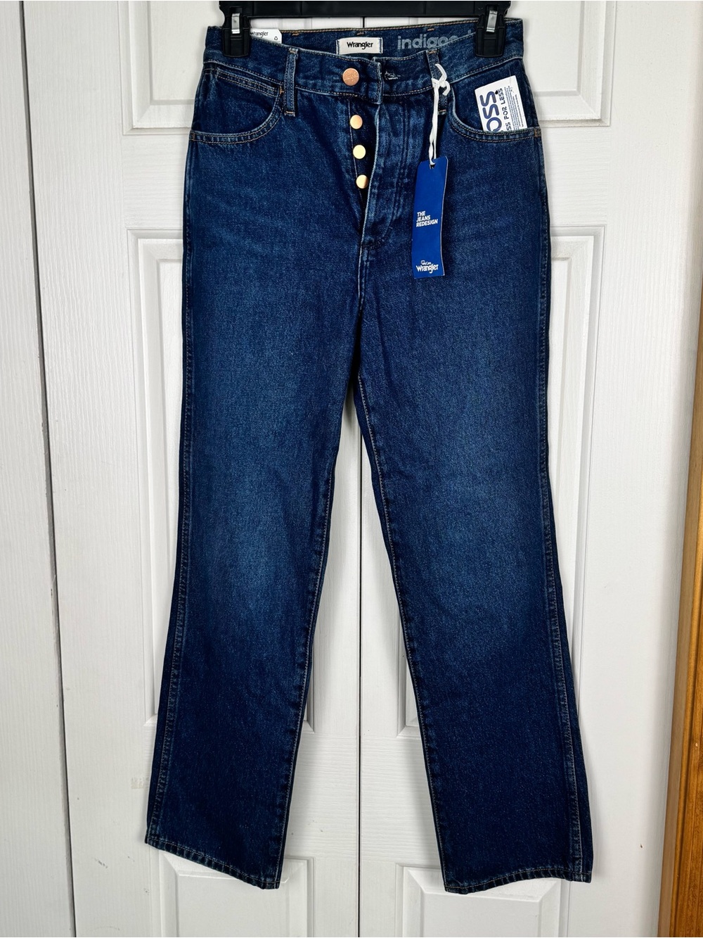 NWT Wrangler Dark Blue High-Rise Straight Leg Jeans